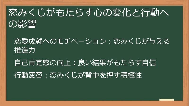 恋みくじがもたらす心の変化と行動への影響