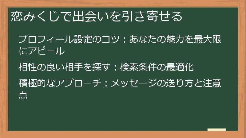 恋みくじで出会いを引き寄せる