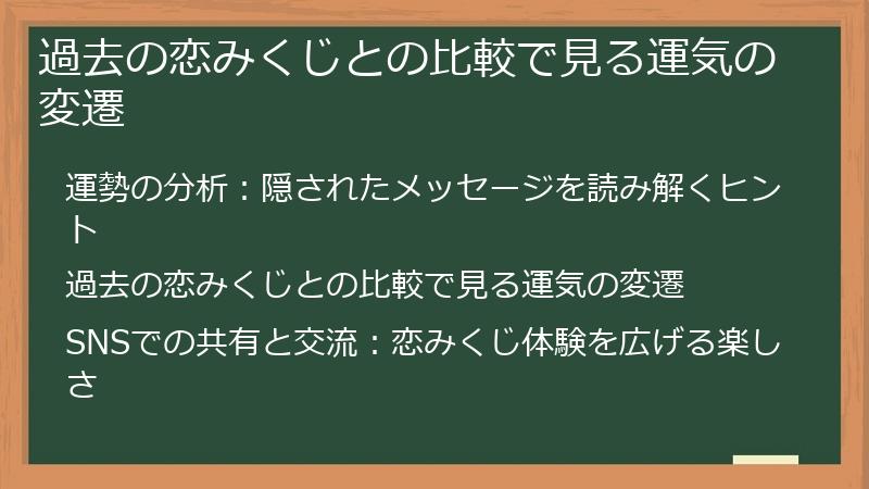 過去の恋みくじとの比較で見る運気の変遷