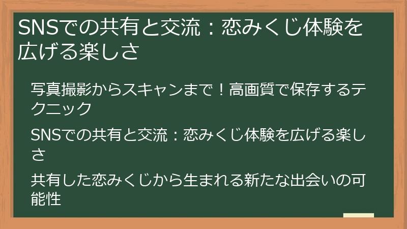 SNSでの共有と交流:恋みくじ体験を広げる楽しさ