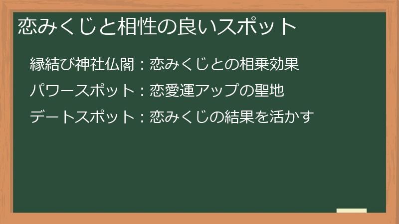 恋みくじと相性の良いスポット