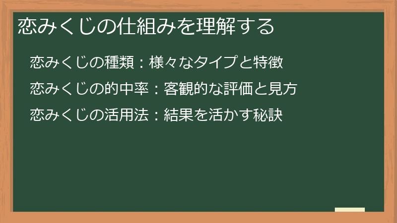 恋みくじの仕組みを理解する