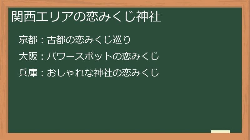 関西エリアの恋みくじ神社