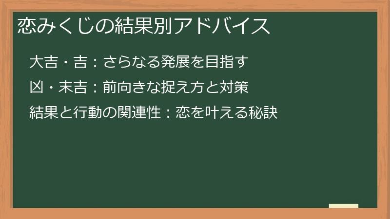 恋みくじの結果別アドバイス