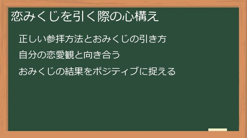 恋みくじを引く際の心構え
