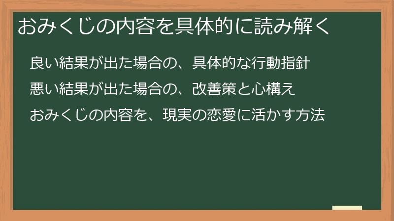 おみくじの内容を具体的に読み解く