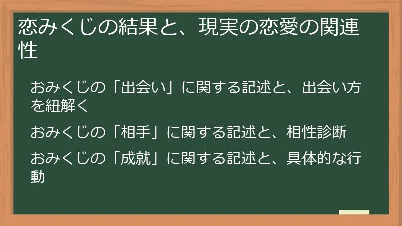 恋みくじの結果と、現実の恋愛の関連性