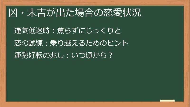 凶・末吉が出た場合の恋愛状況