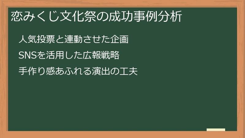 恋みくじ文化祭の成功事例分析