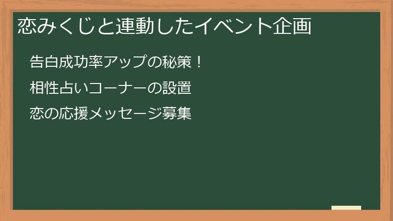 恋みくじと連動したイベント企画