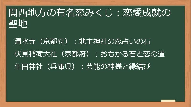 関西地方の有名恋みくじ：恋愛成就の聖地