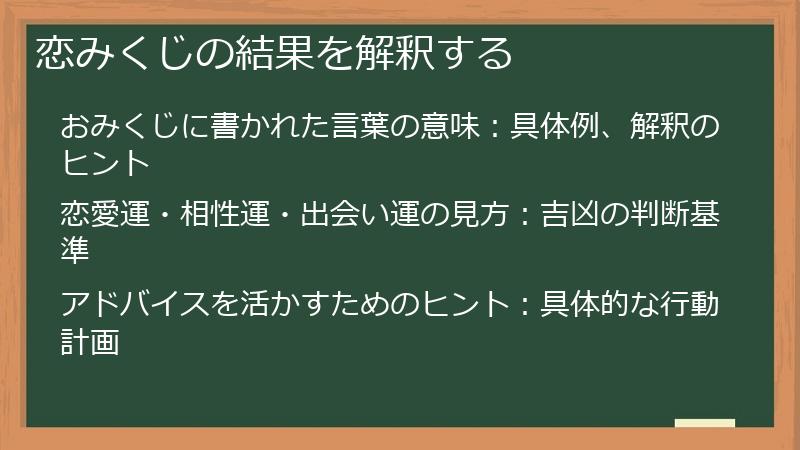 恋みくじの結果を解釈する