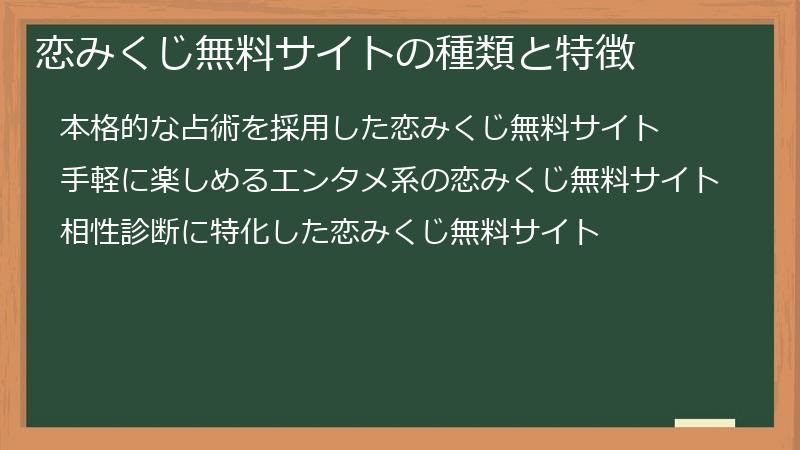 恋みくじ無料サイトの種類と特徴