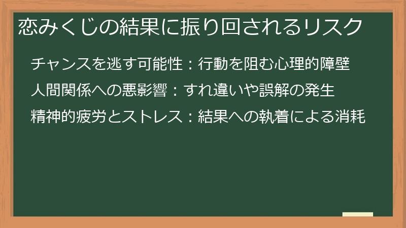 恋みくじの結果に振り回されるリスク