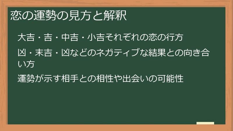恋の運勢の見方と解釈