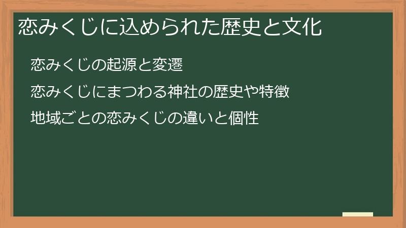 恋みくじに込められた歴史と文化