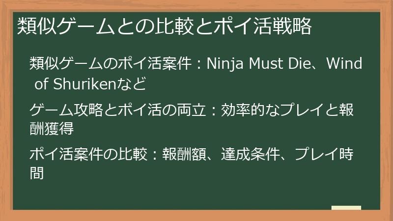 類似ゲームとの比較とポイ活戦略