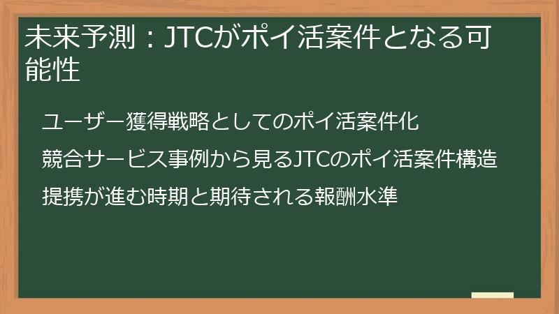 未来予測：JTCがポイ活案件となる可能性