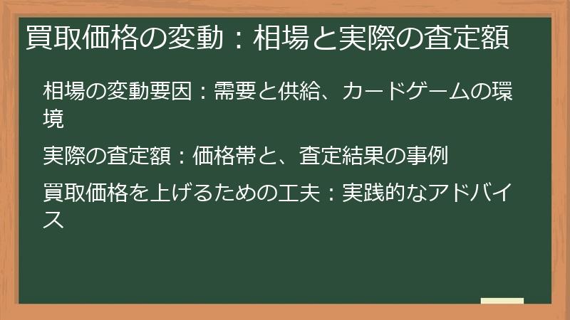 買取価格の変動:相場と実際の査定額