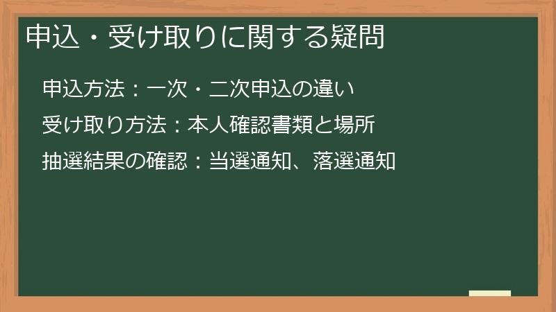 申込・受け取りに関する疑問
