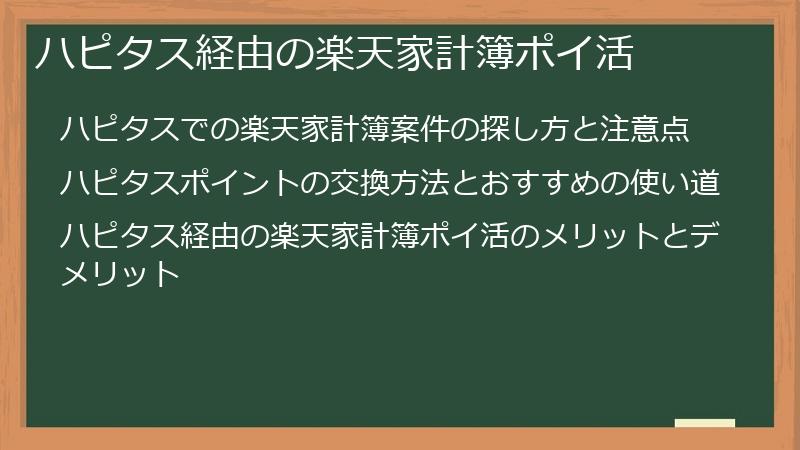 ハピタス経由の楽天家計簿ポイ活