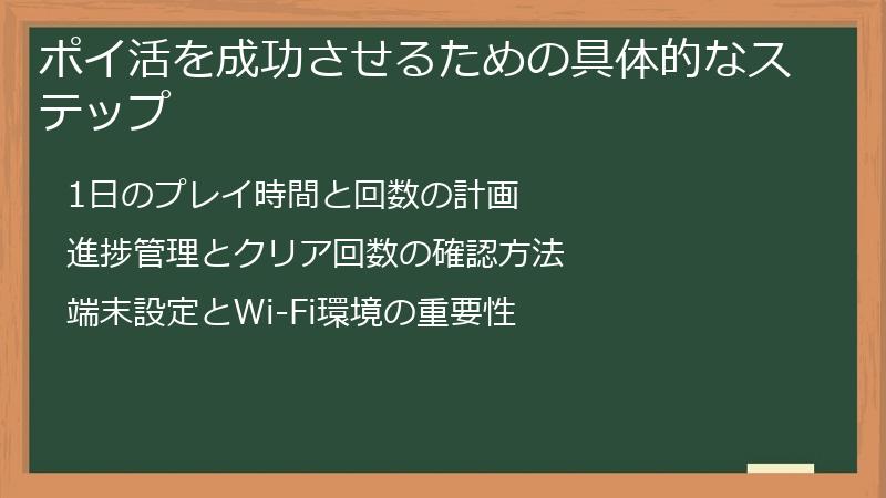 ポイ活を成功させるための具体的なステップ