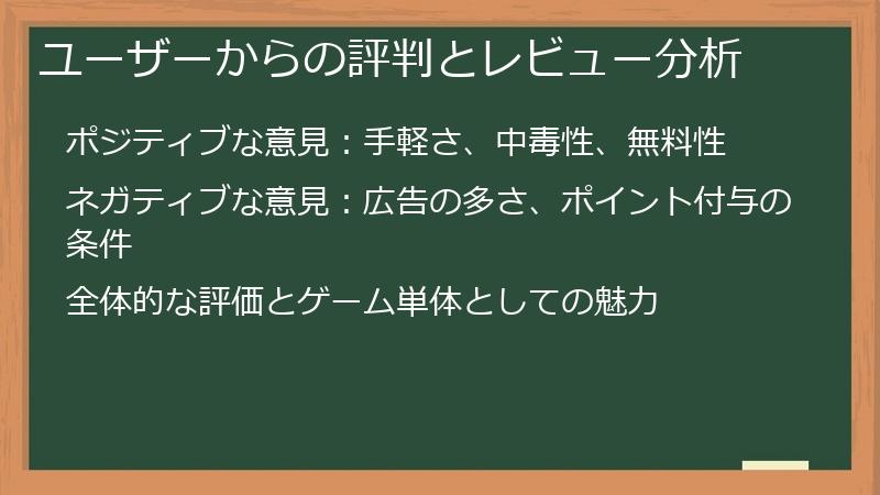 ユーザーからの評判とレビュー分析