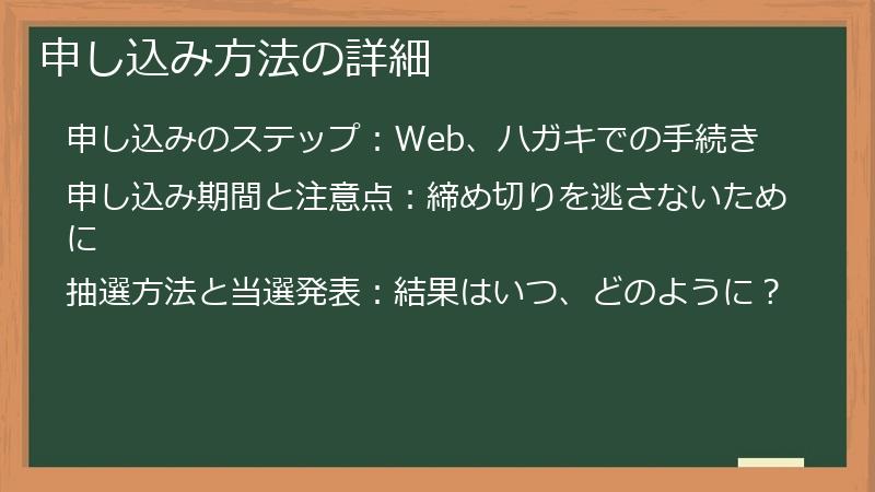 申し込み方法の詳細