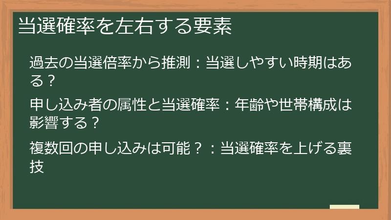 当選確率を左右する要素