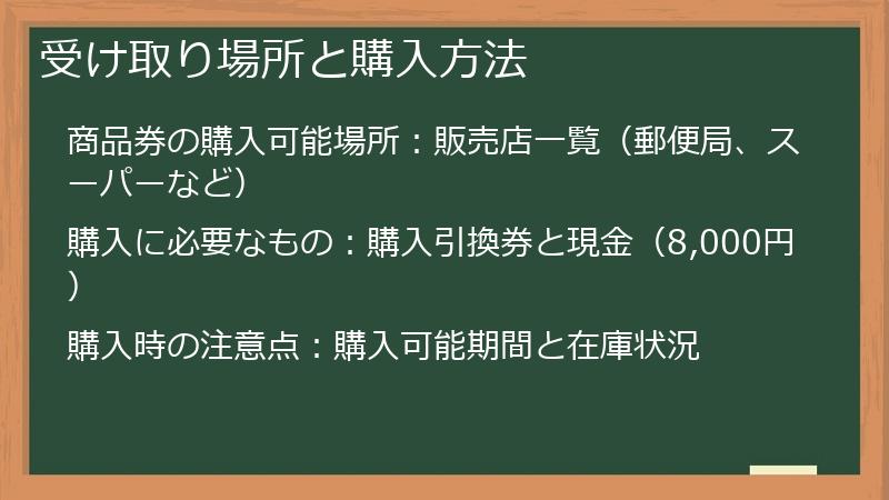 受け取り場所と購入方法
