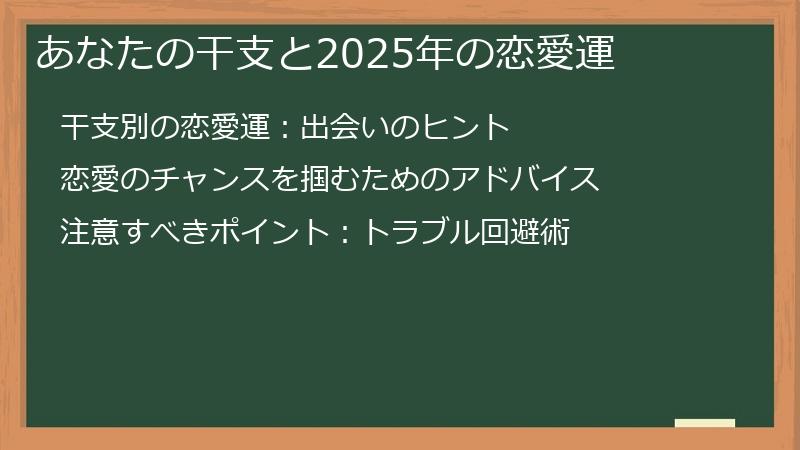 あなたの干支と2025年の恋愛運