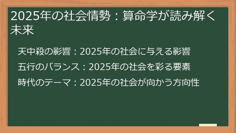 2025年の社会情勢：算命学が読み解く未来