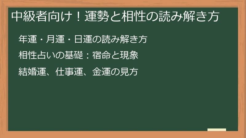 中級者向け！運勢と相性の読み解き方