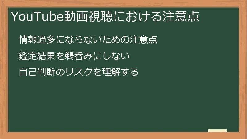 YouTube動画視聴における注意点