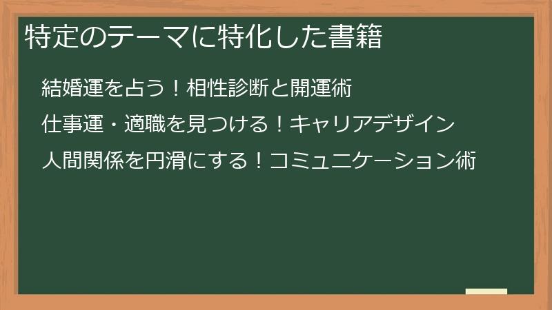 特定のテーマに特化した書籍
