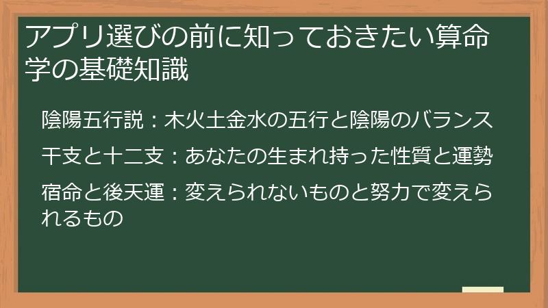 アプリ選びの前に知っておきたい算命学の基礎知識