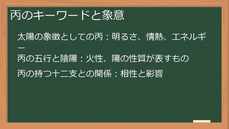 丙のキーワードと象意