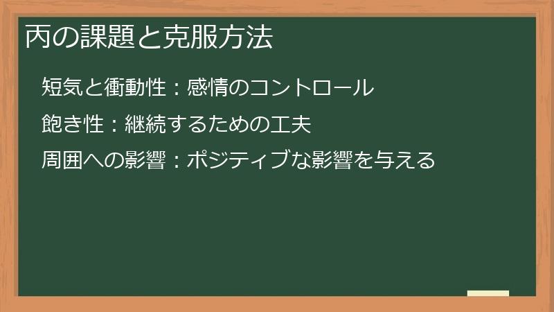 丙の課題と克服方法
