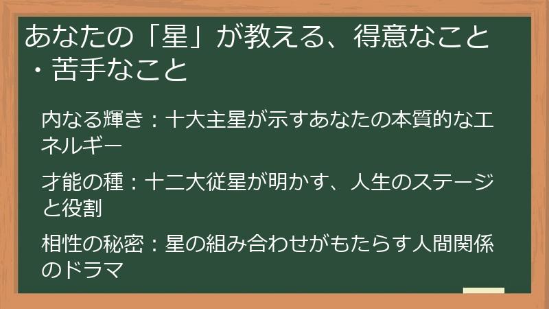 あなたの「星」が教える、得意なこと・苦手なこと
