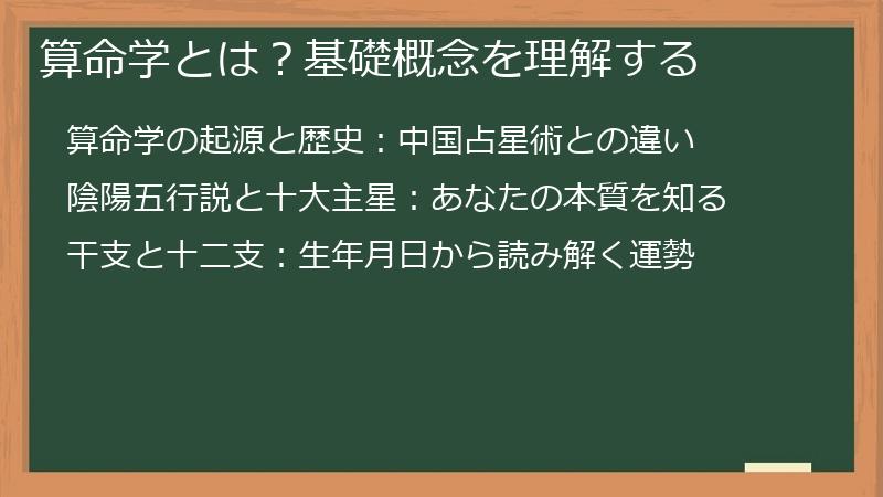 算命学とは?基礎概念を理解する