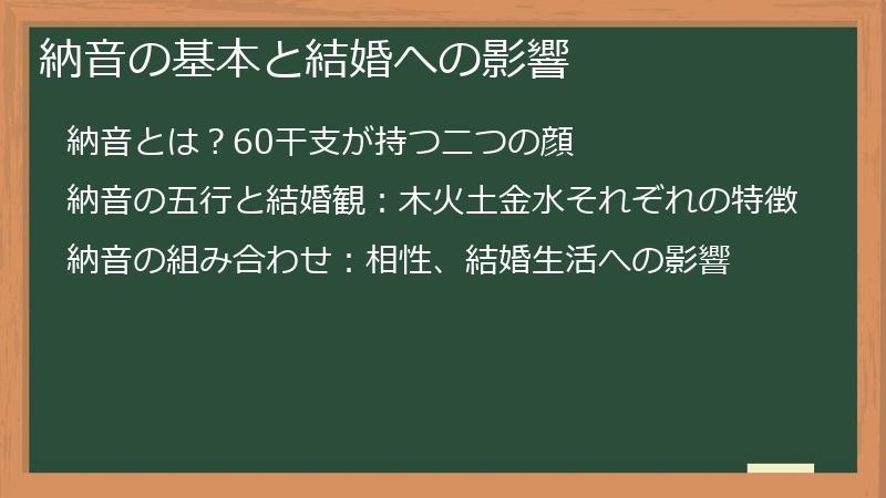 納音の基本と結婚への影響