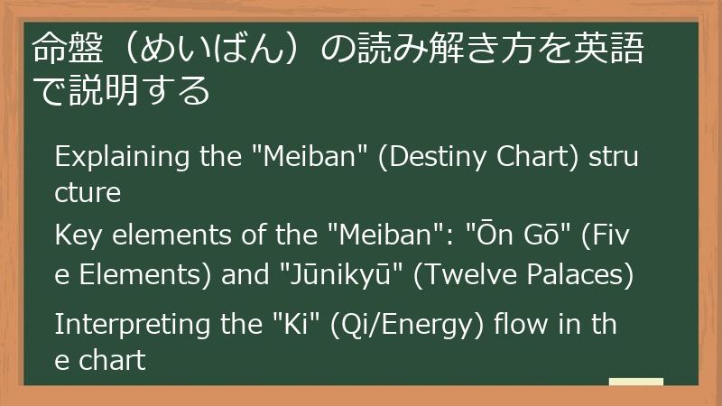 命盤（めいばん）の読み解き方を英語で説明する