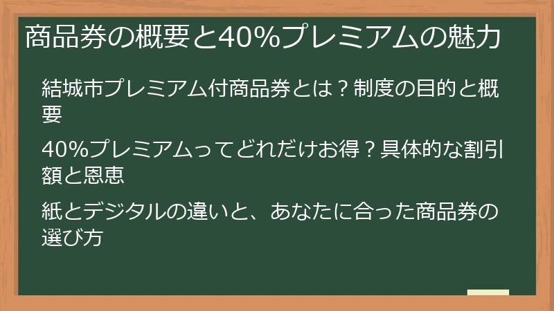 商品券の概要と40%プレミアムの魅力