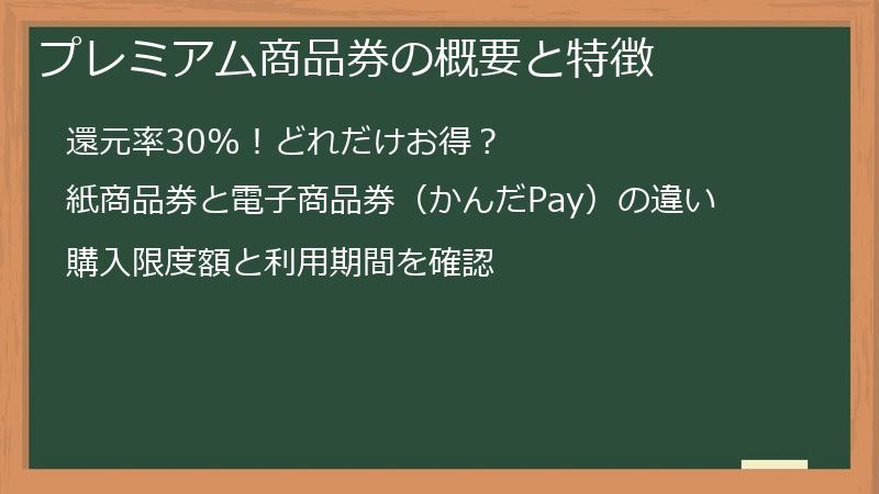 プレミアム商品券の概要と特徴