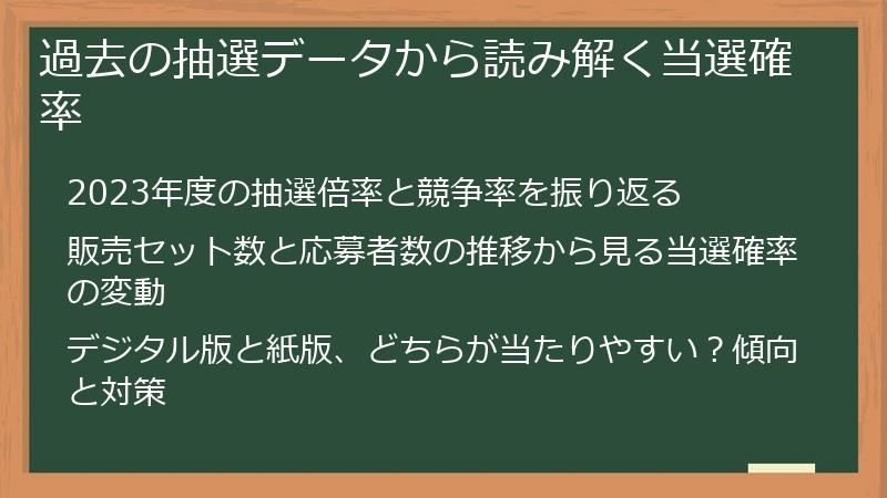 過去の抽選データから読み解く当選確率