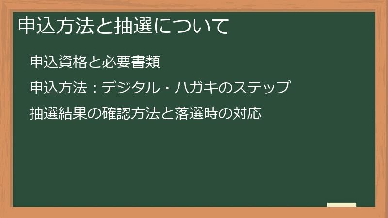 申込方法と抽選について
