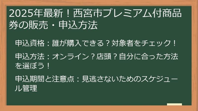 2025年最新！西宮市プレミアム付商品券の販売・申込方法