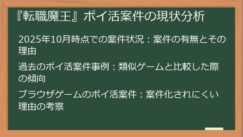 『転職魔王』ポイ活案件の現状分析