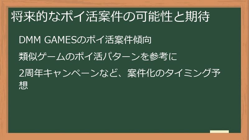 将来的なポイ活案件の可能性と期待