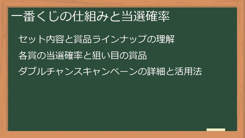 一番くじの仕組みと当選確率